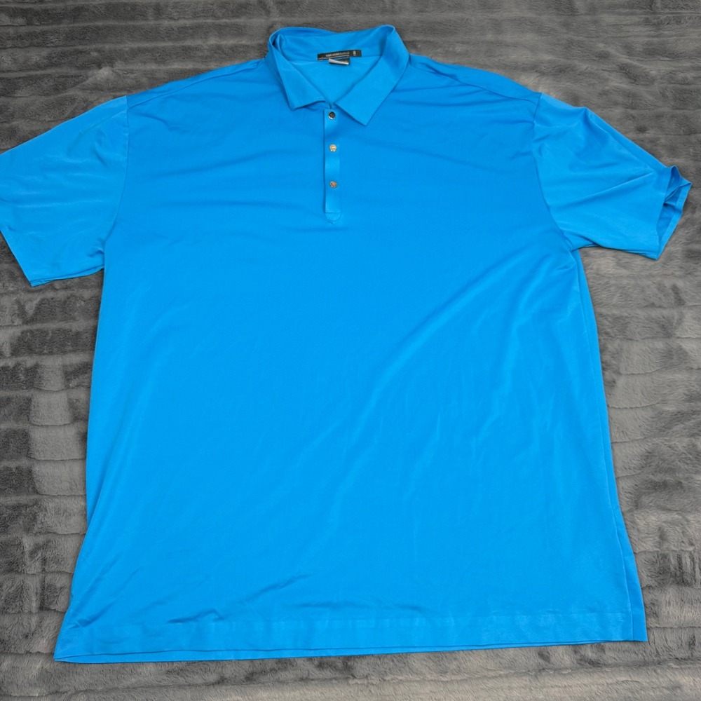 Nike Tiger Woods Platinum Golf Polo Shirt Blue Mens 3XL NikeFit Dry 13927